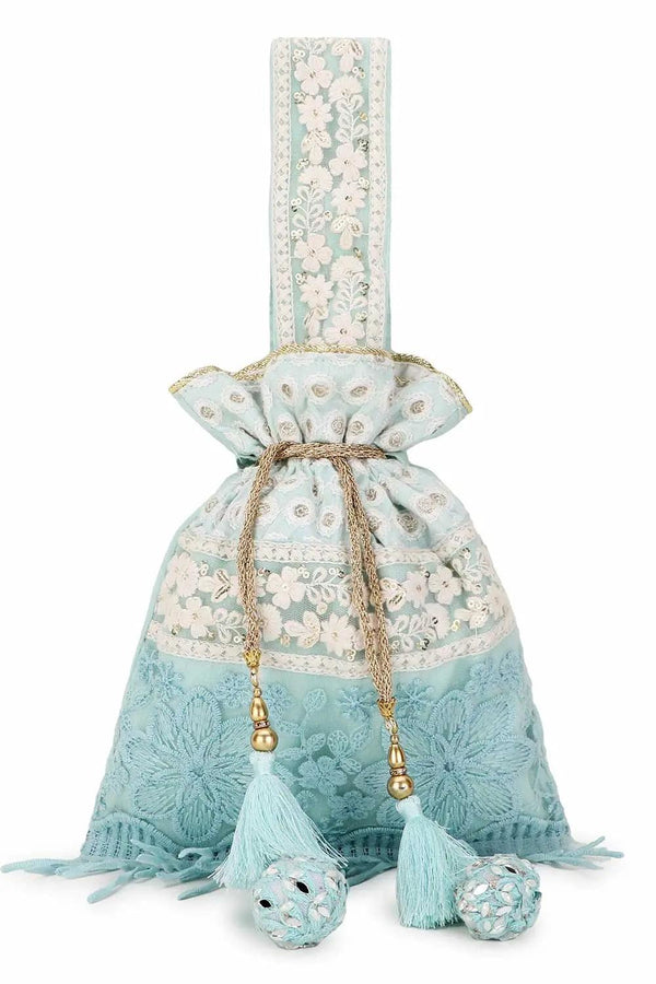 Pastel Blue Potli Bag - Saheliyan (سہیلیاں)