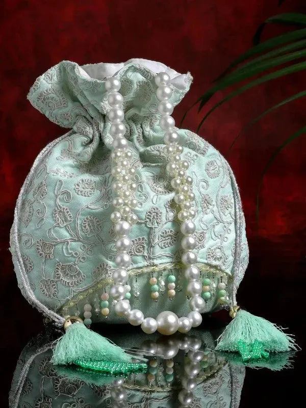 Blue Blossom Potli Bag - Saheliyan (سہیلیاں)