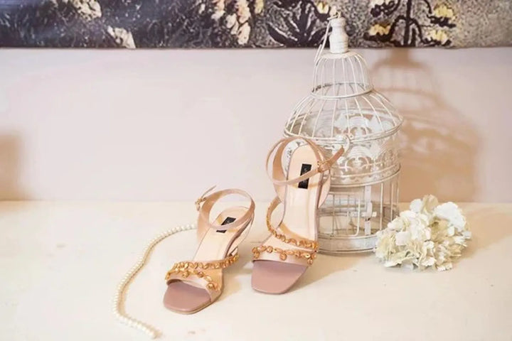 blush toned stapes heels