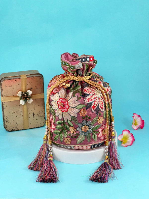 Flower Kissed Potli Bag - Saheliyan (سہیلیاں)