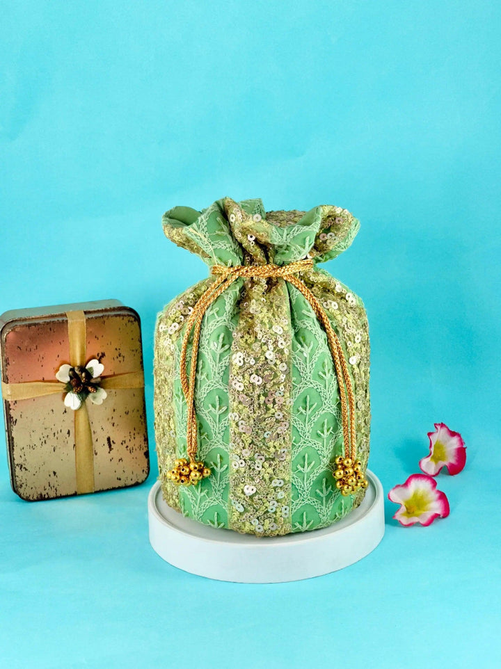 Opulent Olive Potli Bag - Saheliyan (سہیلیاں)