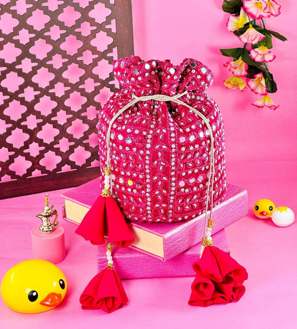 Carnation Chic Potli Bag - Saheliyan (سہیلیاں)