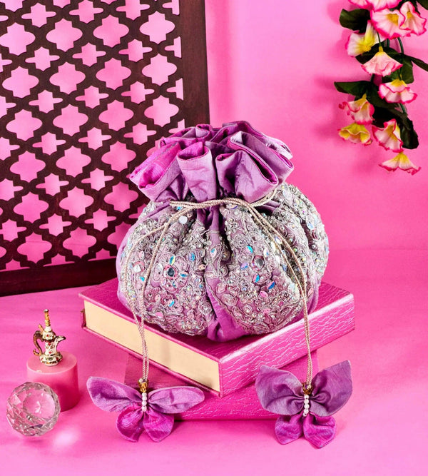 Lilac Rose Potli Bag - Saheliyan (سہیلیاں)