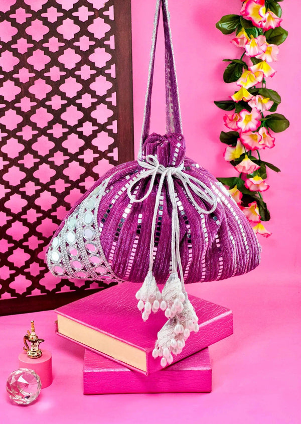 Orchid Bloom Potli Bag - Saheliyan (سہیلیاں)