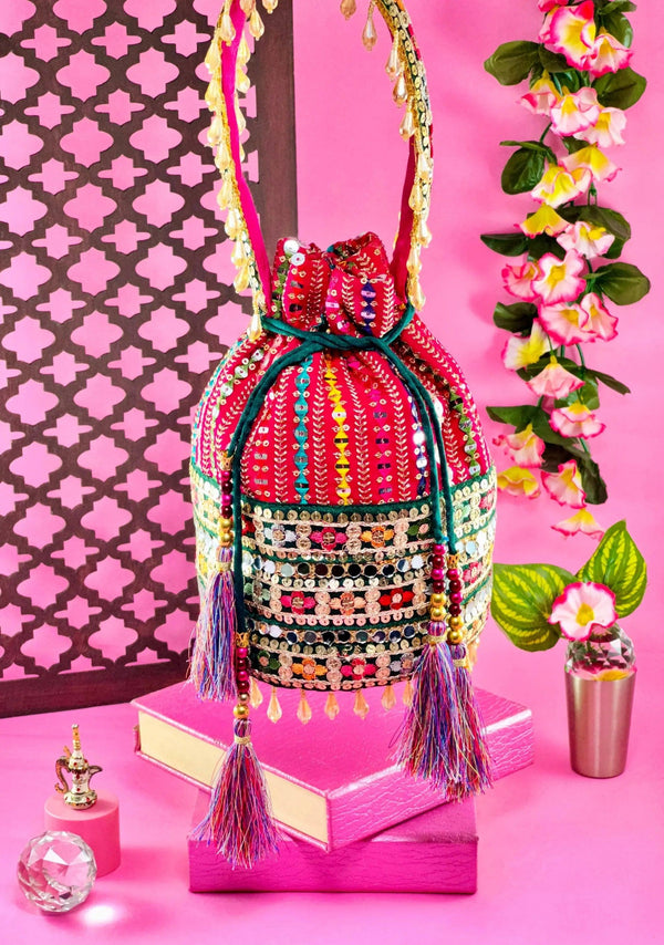 Floral Fiesta Potli Bag - Saheliyan (سہیلیاں)