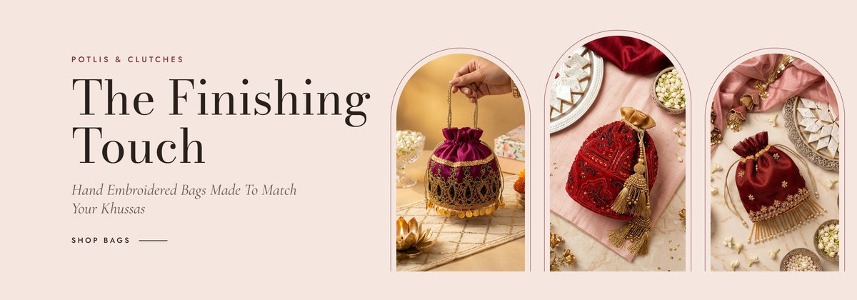 Embroidered potli bags and clutches